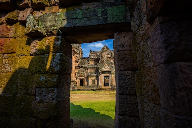 Phanom Rung Castle ThailandEen kasteel gebouwd op drieduizend jaar Khao Phanom Rung kasteelrots