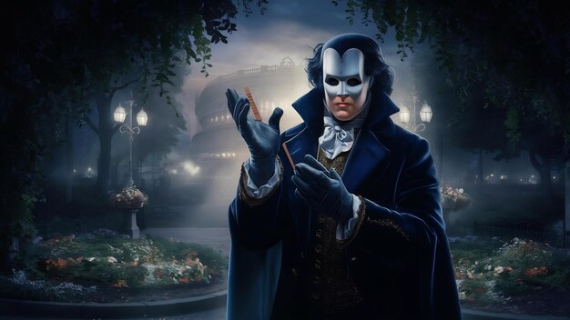 Photo phantom holding clapstick in park