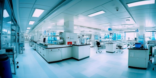 pharmaceutical laboratory where research and production of medicines are carried out