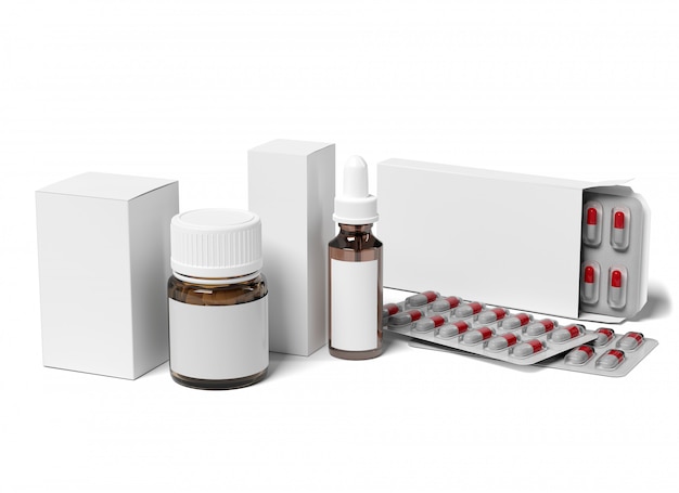 Photo pharmaceutical packaging  - 3d rendering