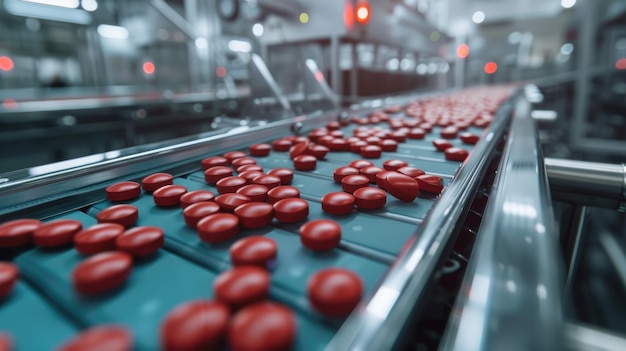 Pharmaceutical production line medical vials and tablets manufacturing automated process of drug production in modern pharmaceutical facilities ensuring quality and efficiency