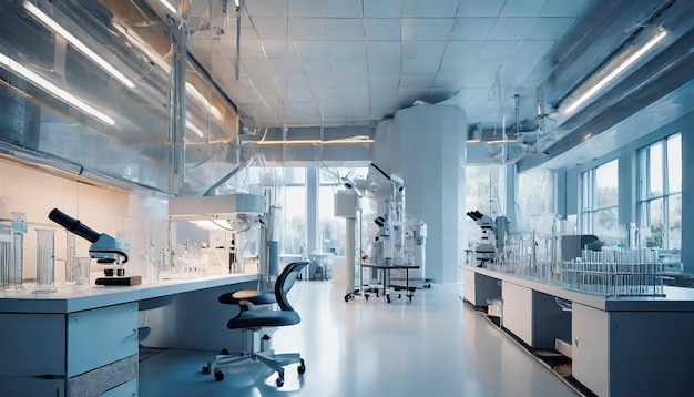 Photo pharmaceutical research and development facility with sterile laboratories advanced testing equipmen...