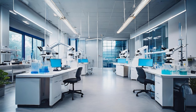 Photo pharmaceutical research and development facility with sterile laboratories advanced testing equipmen...