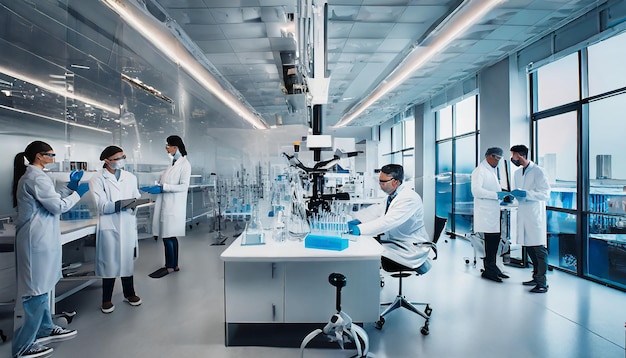 Photo pharmaceutical research and development facility with sterile laboratories advanced testing equipmen...