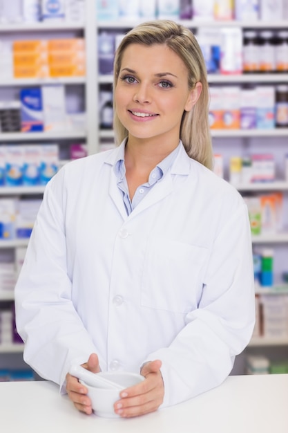 Pharmacist mixing a medicine