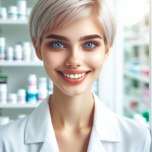 Foto sorriso di farmacista