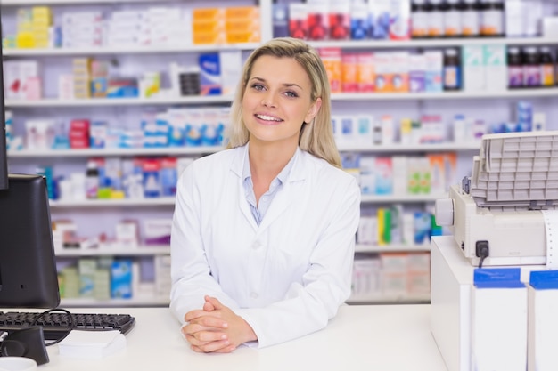 Pharmacist smiling at camera