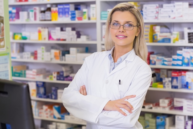 Pharmacist smiling at camera