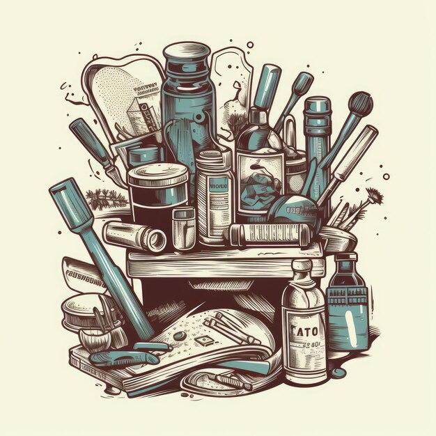 pharmacist tools vector illustration for t shirt