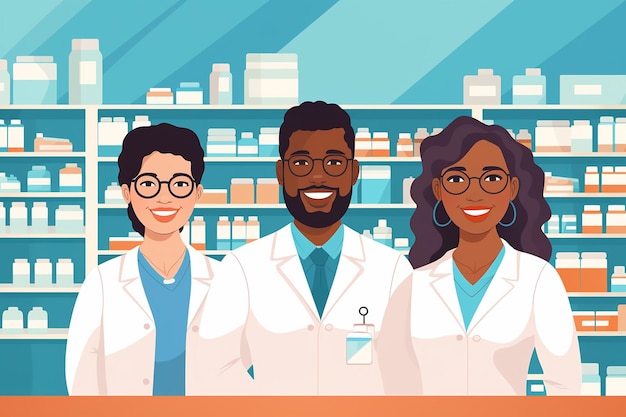 Pharmacists United in a Drug Store Generative Ai