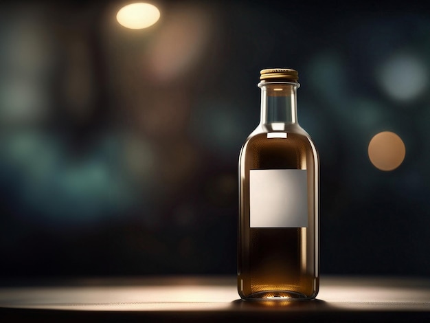Аптечная бутылка Бутылка с лекарством Пустая этикетка Селективный фокус Сгенерирован AI