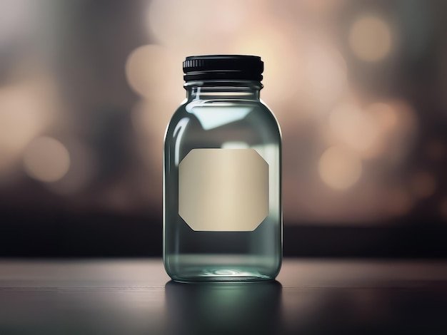 Pharmacy bottle Medicine bottle Blank label Selective focus AI generated
