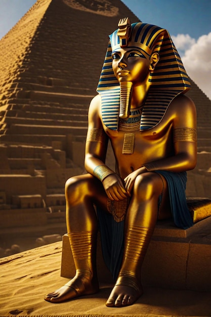 Photo pharoh golden statue