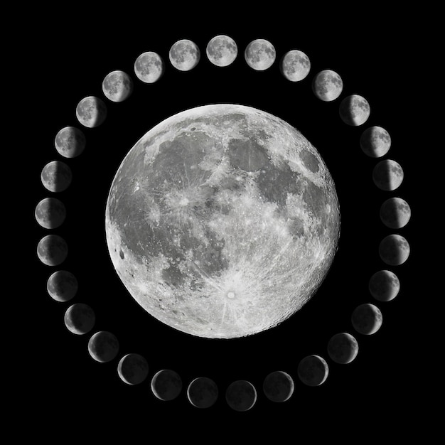 Photo phases of the moon lunar cycle