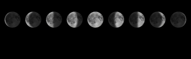 Phases of the Moon. Lunar cycle. 