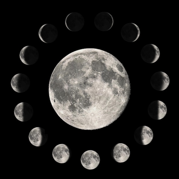 Photo phases of the moon lunar cycle