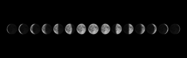 Foto fasi della luna ciclo lunare