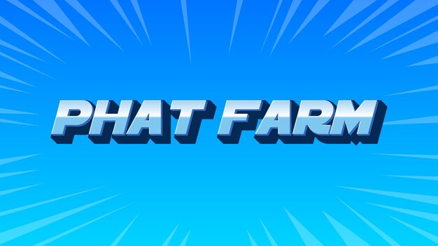 Photo phat farm 3d blue text