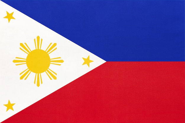 写真 フィリピン国立生地旗繊維の背景、世界アジアの国のシンボル、