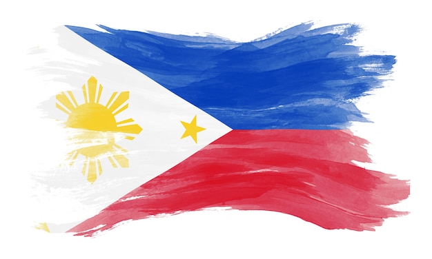 Philippines flag brush stroke, national flag on white background