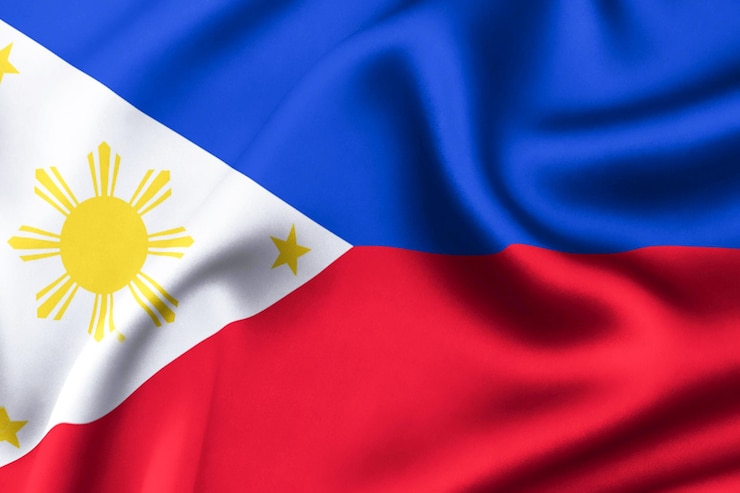 Photo philippines norway flag of silk brazil background 3d render