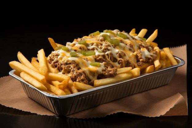 Photo philly cheesesteak fries