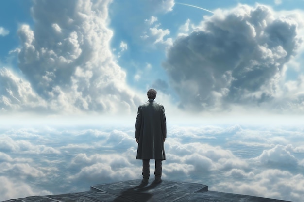 A philosopher gazing at a vast open sky