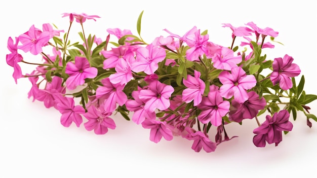 Phlox Paniculate creeper plant isolated on white background
