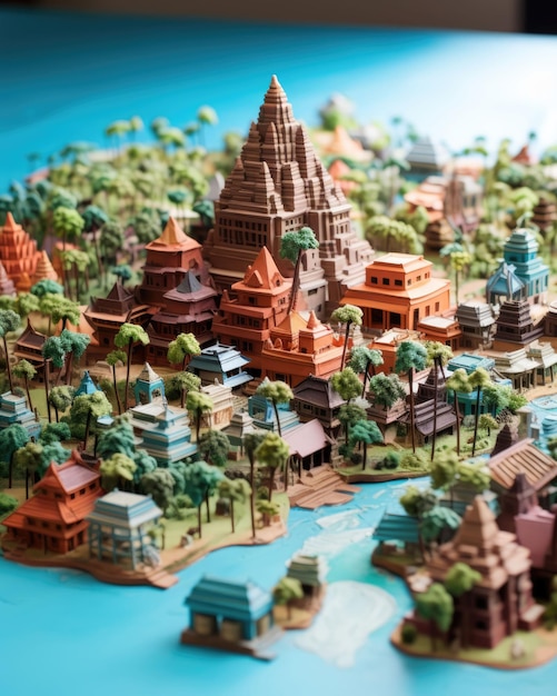 Phnom Penh Cambodia with 3d craft and isolated background