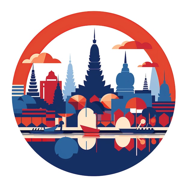 カンボジア色に染まるプノンペンの宮殿と川岸