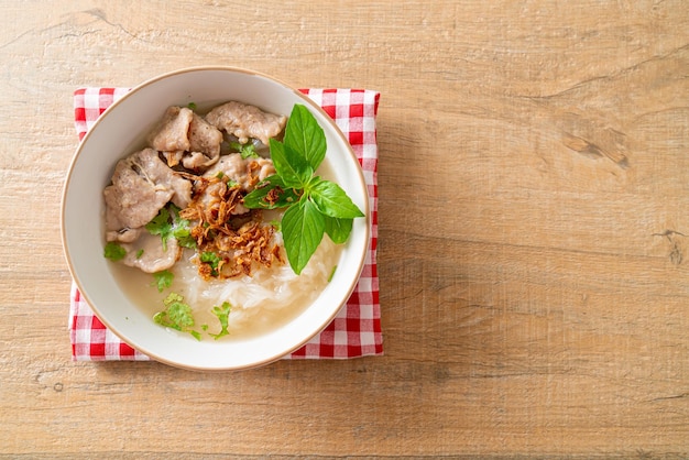 Pho Bo vietnamese soup with pork and rice noodles