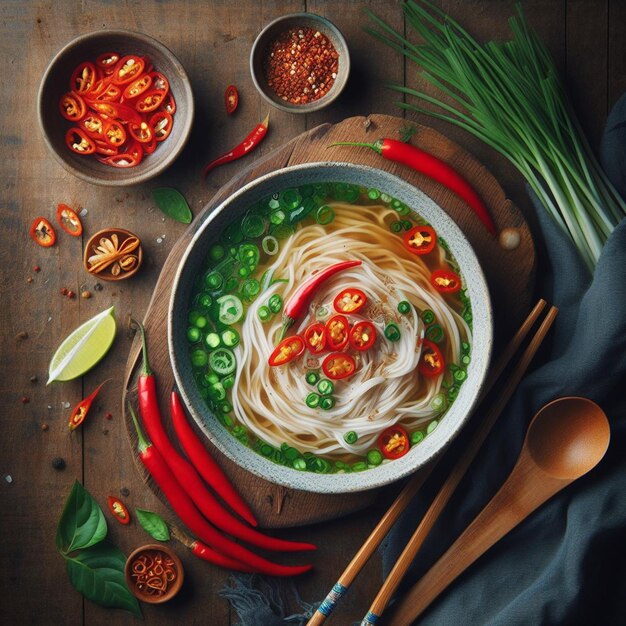 Photo pho soup thailand