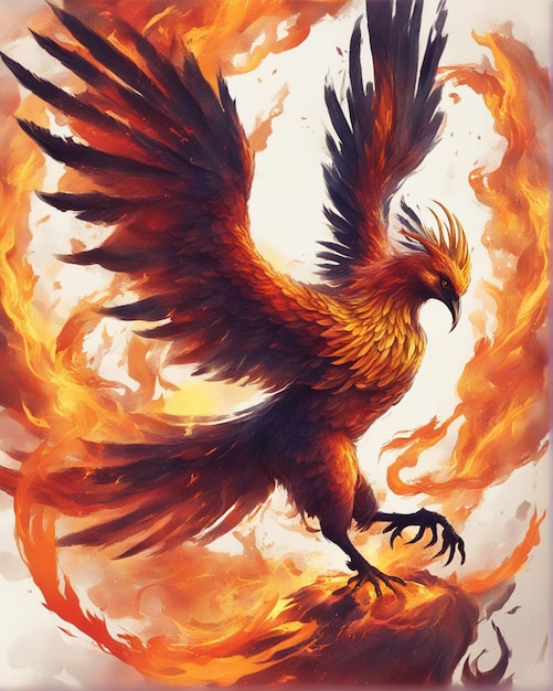 Phoenix Bird On Fire Digital Art Wallpaper