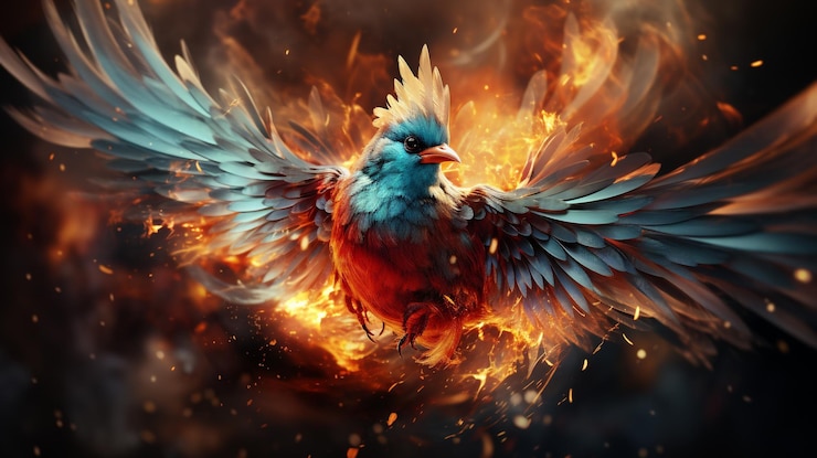 Photo phoenix bird hd 8k wall paper stock photographic image