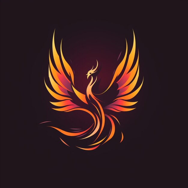 Photo phoenix bird logo on isolated background