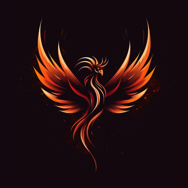 Photo phoenix bird logo on isolated background