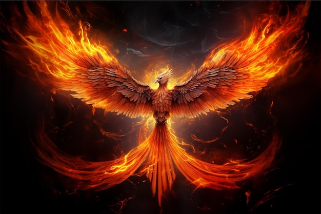 phoenix bird made of fire