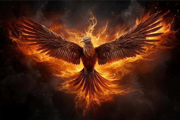 phoenix bird made of fire