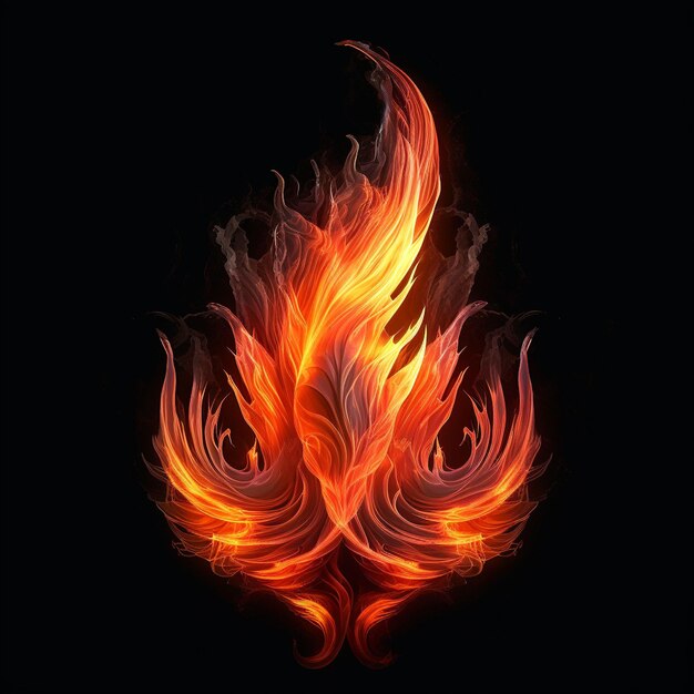 A phoenix bird with a black background