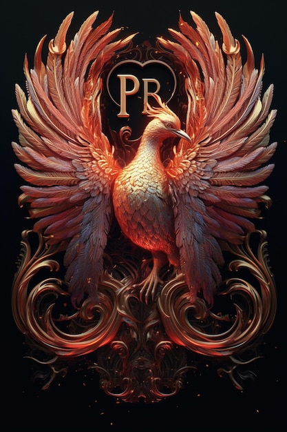 Photo a phoenix bird with a black background