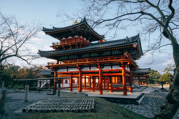 Phoenix hal gebouw in Byodoin tempel, beroemde boeddhistische tempel in Uji stad, Kyoto Japan