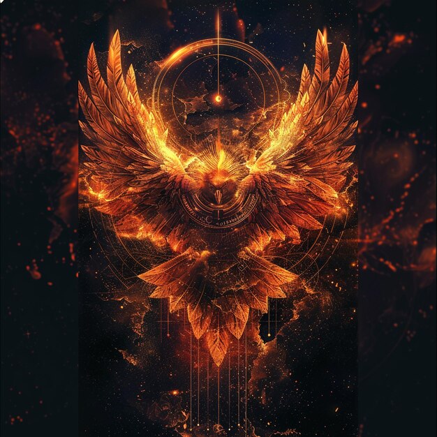 Phoenix logo design fire bird logo