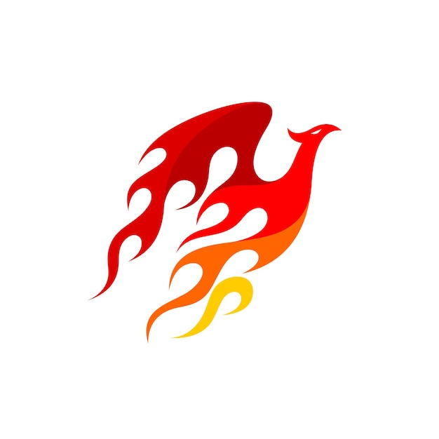 Photo phoenix logo with fire concept bird fire logo