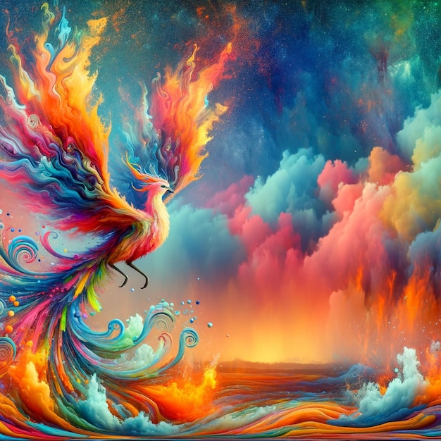 Phoenix Rebirth in Cosmic Fire