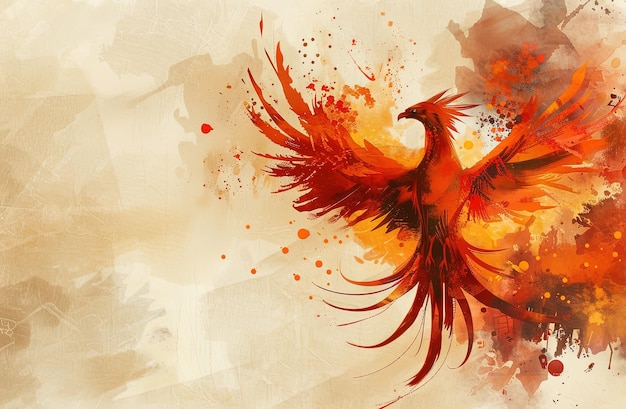 Photo phoenix rising in modern minimalist design