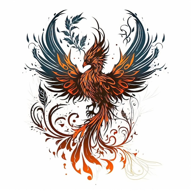 신화적 인 새 에서 영감을 받은 놀라운 문신 디자인 인 피닉스 라이징
