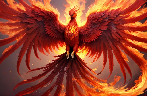 Phoenix van vlammen verbrandt alles