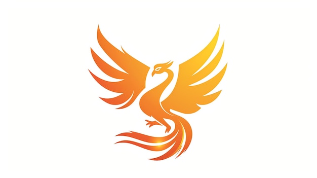 a phoenix vector graphic in orange and yellow