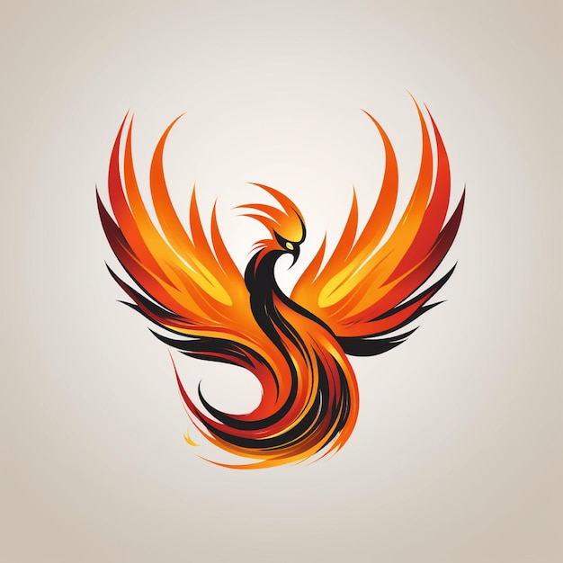 Phoenix vogel logo op geïsoleerde achtergrond
