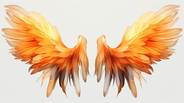 写真 透明な背景に分離されたフェニックスの翼